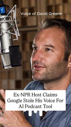 Former NPR host David Green is suing Google, claiming the company stole his voice for its AI podcast tool without his permission. Greene says he spent decades building a voice people trust. Now, NotebookLM’s “Audio Overview” feature can generate a conversational podcast with a male voice that Green says sounds nearly identical to his own. Take a listen ⬆️ to his voice and the AI voice. “My voice is, like, the most important part of who I am,” Greene told the @washingtonpost. He filed the complai
