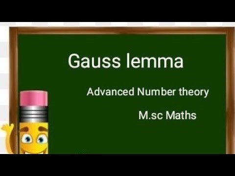 || lec-1 || M.Sc. Maths || Advanced number theory || Gauss lemma