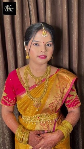 South Indian Bride: Saree Draping and Makeup Tutorial #shorts