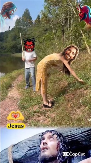 JESUS CATCHES THE DEVIL ❤️🙏✝️ #jesus #christ #catholic #god #dios #deus #fy #foryou #viral #shorts