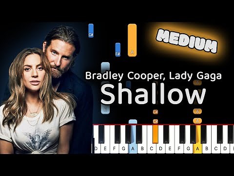 Learn To Play Shallow Bradley Cooper Lady Gaga on Piano! (Medium)