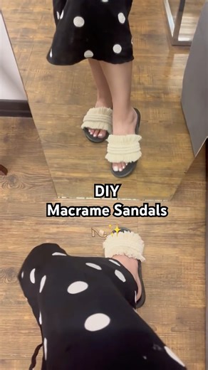 Old Sandals → Stunning Macrame Makeover 😍✨#shorts #macrame #macramesandals #diy #macrameknot