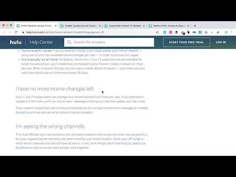 HULU HOME LOCATION ERROR what to do?