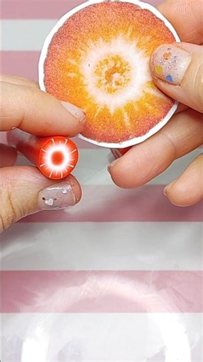 Polymer Clay Strawberry "Round Cane" 🍓❤️ #polymerclay #miniaturefood #artandcraft #wip #diy