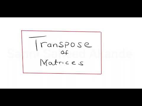 Transpose and inverse of matrix