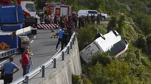 Brit among two dead after bus plunges 49ft into ravine in Montenegro
