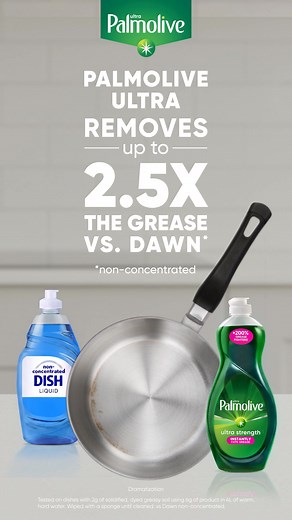 41K views | Palmolive Ultra removes up to 2.5X the grease vs. Dawn* leaving your dishes sparkling clean. Try it today. *non-concentrated | Palmolive | Facebook
