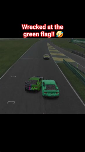 Wrecked coming to the green flag! #shorts