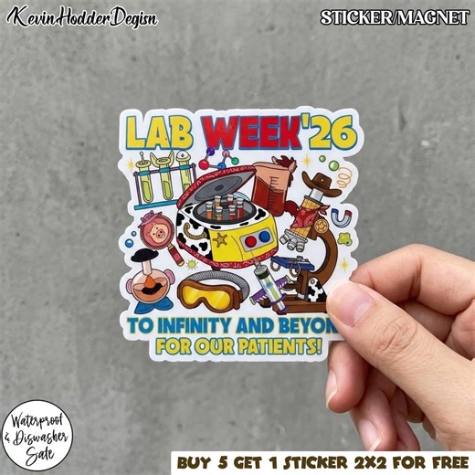 Lab Week 2026 Laboratory Team Sticker, Medical Lab Appreciation Vinyl Decal, Funny Lab Tech Scientist Sticker