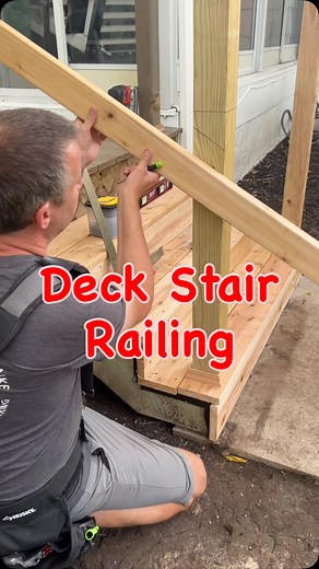 Home Improvement Mike on Instagram: "Quick video on deck stair railing. This is how I do it. Leave your comments below if you have another way. Cedar and pt lumber on this one. Customer’s choice. Graspable rail."