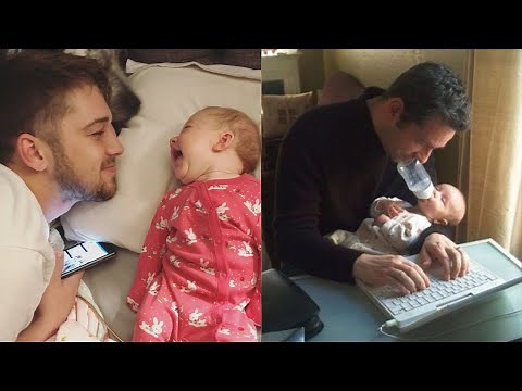 You're never bored when you're a Dad 👨👶 Cute moments Baby playing with Daddy
