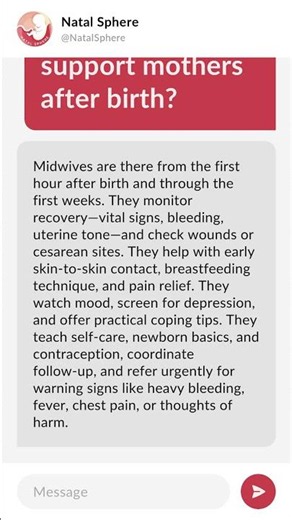 How do midwives support mothers after birth?