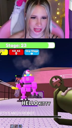 Kuromi's Epic Battle: Defeating Hello Kitty's Mech Robot! #shorts