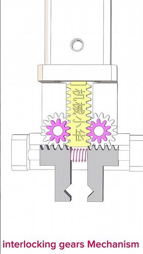 interlocking Gears Mechanism #mechanismsdesign #cad