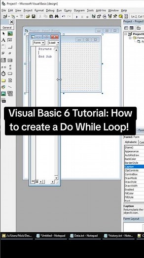 Visual Basic 6 Tutorial: How to create a Do While Loop! #fypシ #coding