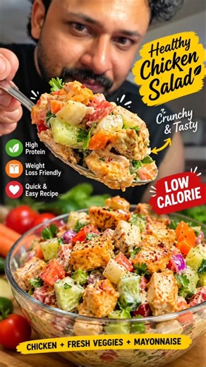 Weight Loss Chicken Salad 😍 | High Protein & Crunchy Healthy Salad | Easy Recipe | Paffin Pappachan