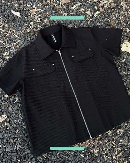 Men's Zip UP Short Sleeve Shirt