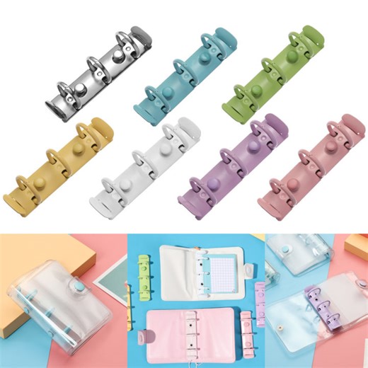 COMEMECO Stationery DIY Metal Refillable 3 Holes Notepad Notebook Binding Hoops Binder Clip Ring Binder Loose-leaf File Folder | Lazada PH