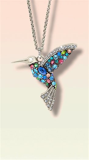 Discover our Trust Your Journey Hummingbird Necklace: a radiant symbol of joy and grace, representing intelligence, beauty, devotion, and love in every sparkling detail. | Brighton
