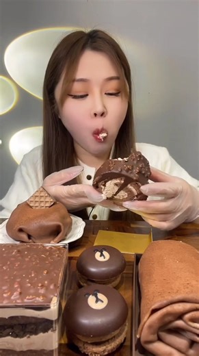 29K views · 663 reactions | Chocolate crepe dough choco dessert with ice cream serve dessert | Sho-sha Asmr | Facebook