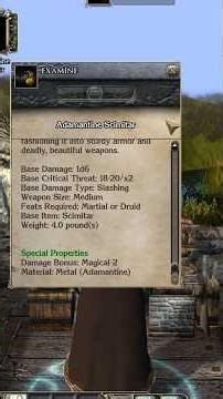 How to Craft Adamantine Scimitar in Neverwinter Nights 2 Short