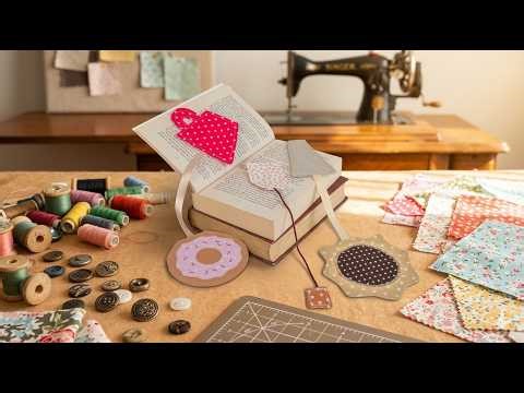 How to sew easy fabric bookmarks/ 3 ideas
