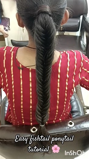“Easy Fishtail Hair Ponytail Tutorial | Beginner Friendly Hairstyle”🌸 #ponytailhairstyle