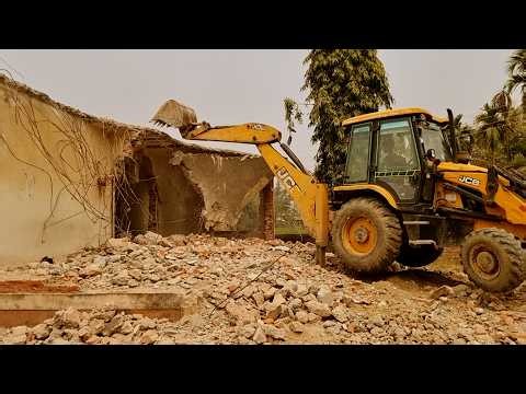 Old House Demolition with JCB Backhoe | Site Clearing for New Construction | JCB Video 140