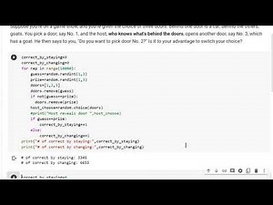 The Monty Hall Problem simulated, using Python: Two different answers.