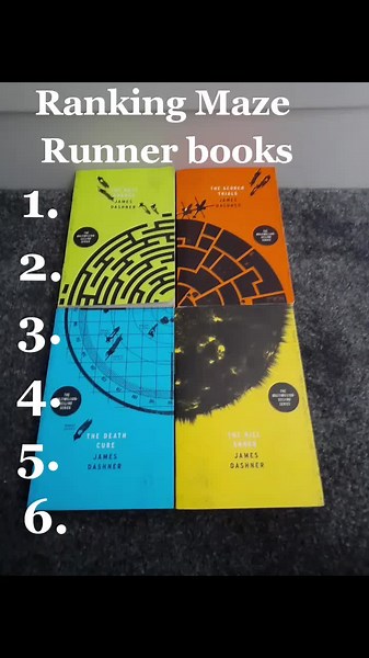 I feel like my opinions are slightly controversial #tmr#mazerunner#jamesdashner#ranking#rankingbooks#books#scorchtrials#deathcure#fevercode#killorder#crankpalace