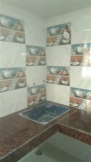 Kitchen design #walltiles #homedecor #modular #granite #red #omsaisalesvlog