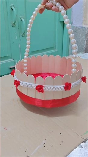 Diy Bucket With Ice cream Stick and Cardboard 😱😘#shorts#viral#trending#diy#craft#kabaricraft