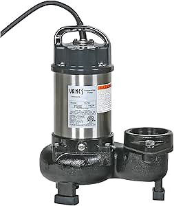 Tsurumi Pump 12PN | Submersible Pond Pump/Waterfall Pump | 1 HP, 115V, 3 in Discharge | Low Head/High Volume Water Pumps Ideal for: Water Features, & Formal Fountains | 133 GPM / 8000 GPH