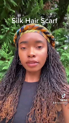 *Ties a silk head scarf correctly once & forgets how to acts* lol #sisterlocks #locs #hairwraps #hairscarf