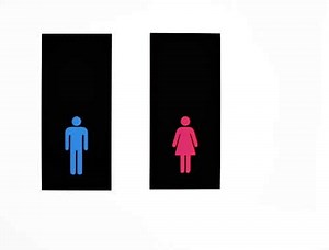 Gentlemen & Ladies Set of two Bathroom Sign - Modern Restroom Signs - Funny WC Signs - Men/Women - Office Restroom Signs - WC Signage