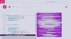Ievads „JavaScript”. Teksta ievietošana un figūru pārvietošana ar peles kursoru (8. stunda)