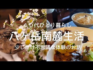 【八ヶ岳南麓６０代一人暮らし】#48 少しだけ不思議な体験の話/天女山入口にて/ベジ料理「キッチンオハナ」/我が家の猫たち・左目失明の「おいも」その後/移住暮らし/田舎暮らし／シニアライフ