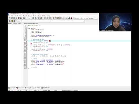 Program Dev C++ Total Belanja dan Diskon(Pengantar Coding pertemuan 5-6)