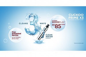 Outdoor water filter that cleans three ways