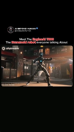 Ai Beyond Human | AGI & ASI on Instagram: "🔥 China just unveiled a humanoid robot that looks like it walked straight out of a sci-fi movie — the EngineAI T800. A real “Terminator-inspired” machine with aviation-grade metal, ultra-precise motion control, and next-gen AI built into its core. This isn’t concept art. This isn’t CGI. This is real robotics evolution happening right now. The T800 moves like a human, processes environments in real time, and is designed for high-stability, high-speed, r