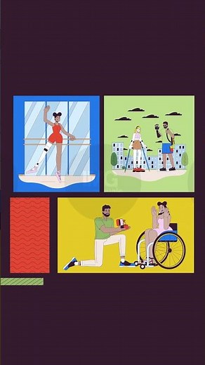 Inclusive lifestyle bento grid vertical animation