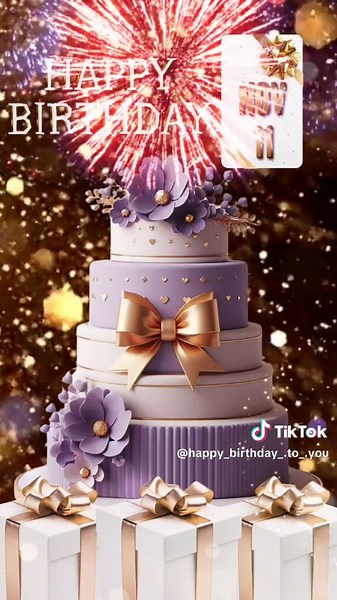 Celebratory Happy Birthday Song and Cake with Wishes