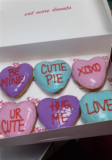 If donuts could talk… they’d say I love you. 💕 Say it the sweetest way this Valentine’s Day with our Conversation Heart Donuts — cute, festive, and made to impress. Pre-orders are open now ✨ Trust us… you don’t want to be the person who forgot to order. #dallasdonuts #dallasfoodie #foodie #satisfying #valentinesday