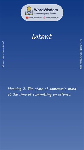 What does "Intent" mean? | English vocabulary shorts | #intent #wordwisdom