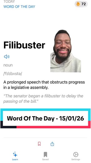 Word Of The Day - Filibuster #fyp #filibuster