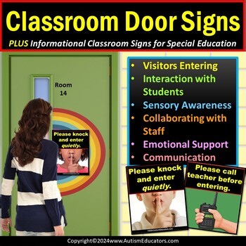 Special Education Classroom Door Signs for Staff Awareness and Center Visuals
