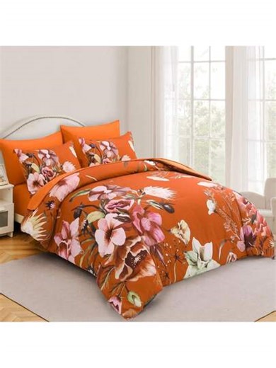 7 Pieces Floral Yellow/Aqua/Navy Blue Floral Comforter Set Queen King Bed In A Bag Botanical Floral Comforter Soft Soft Microfiber Complete Bedding Sets For Fall And Wedding Items,Valentines Day Home Bed Room Decor,Easter Gifts,Mothers Day Gift,All Season | SHEIN