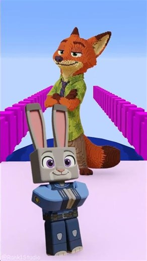 Build a Queen Run Challenge with Judy Hopps Minecraft version!