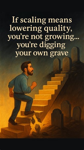 ⚖️ If scaling means lowering quality, you’re not growing… you’re...