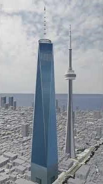 One World Trade Center and the CN Tower | Size Comparison #Shorts